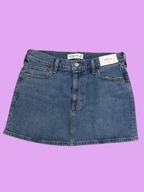 Abercrombie & Fitch Blue Denim A-Line Mini Skirt
